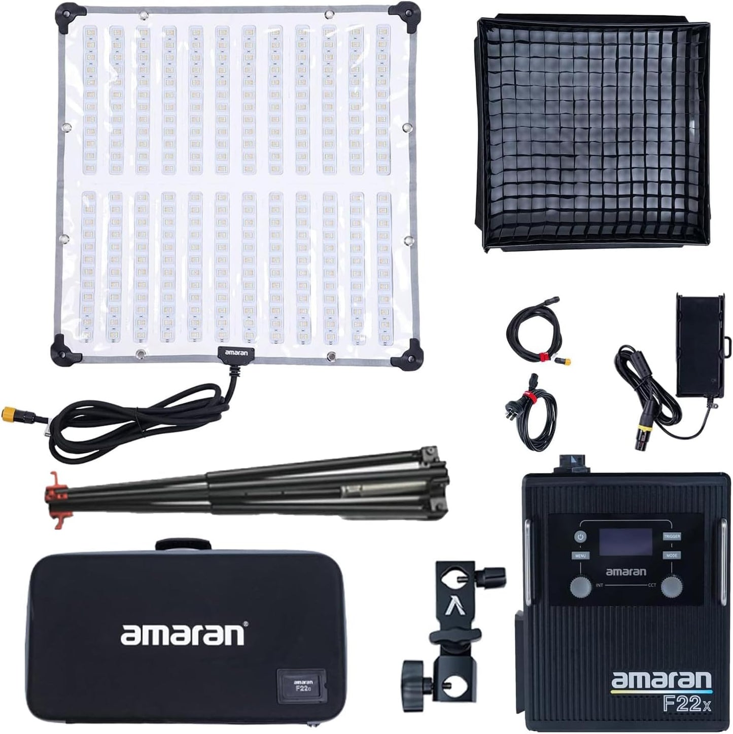 Aputure Amaran F22X Flexible Led Video Light BI-Color 2500K~7500K,200W,9 Lighting FX with Honeycomb Grid Soft Box,Support App Control