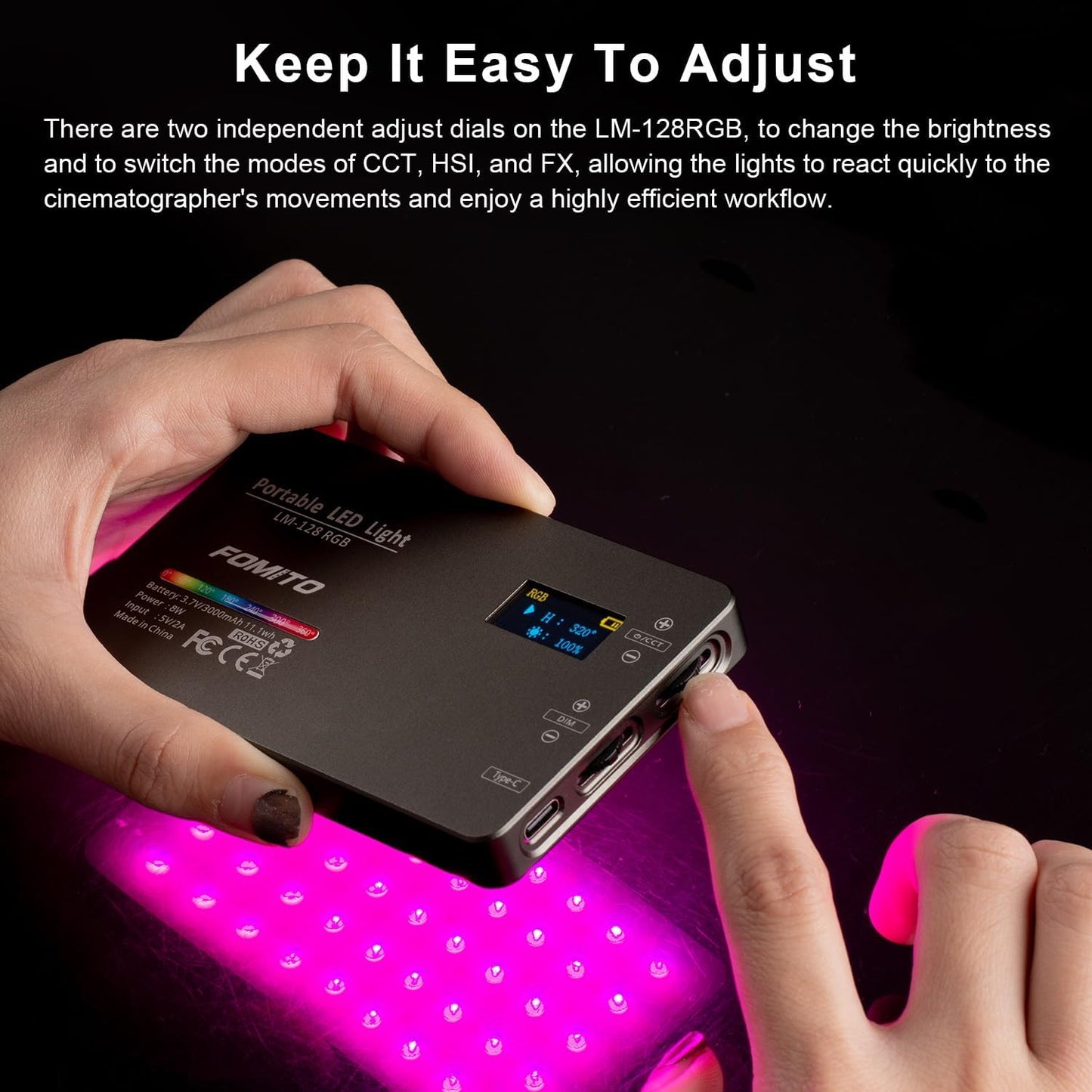 FOMITO-LM-128 RGB Portable LED Light-F0065