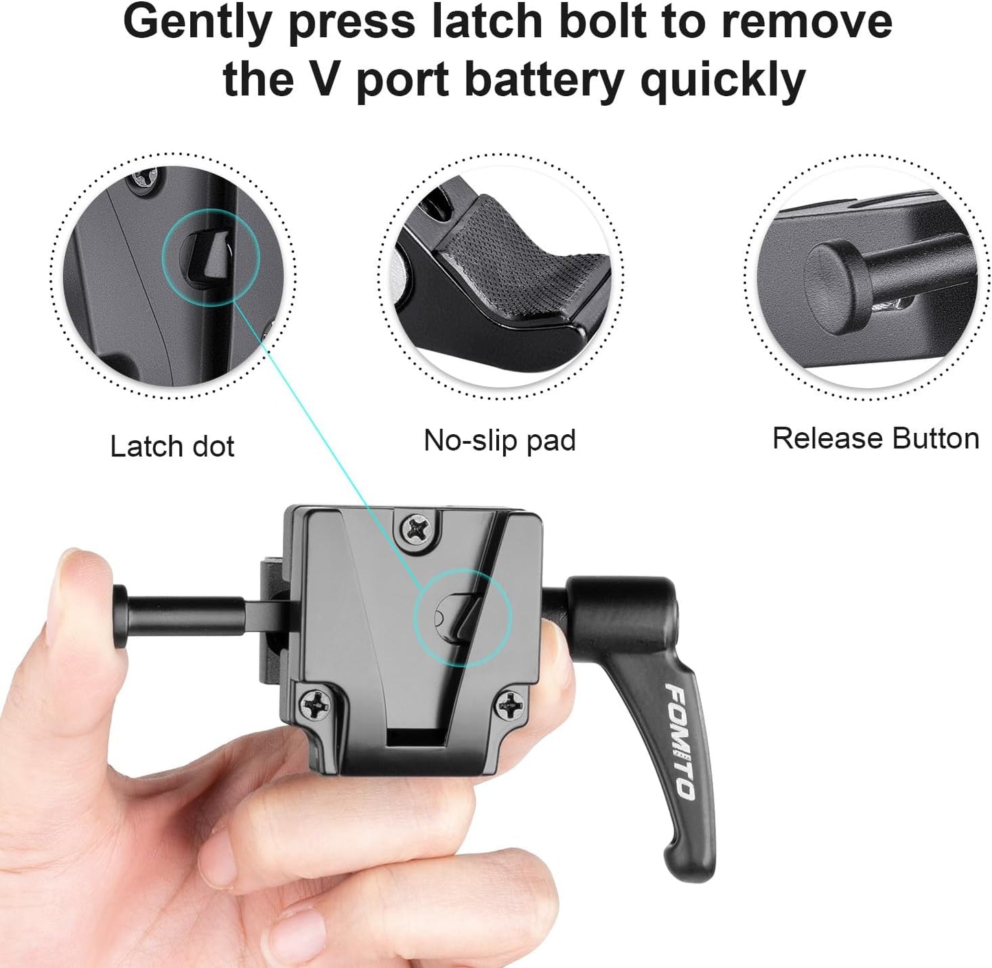FOMITO-VK-06 V Mount Battery Plate V Mount Adapter VK-06 V-Mount V-Lock Battery Clamp Quick Release Plate for Sony BP Battery-F0036