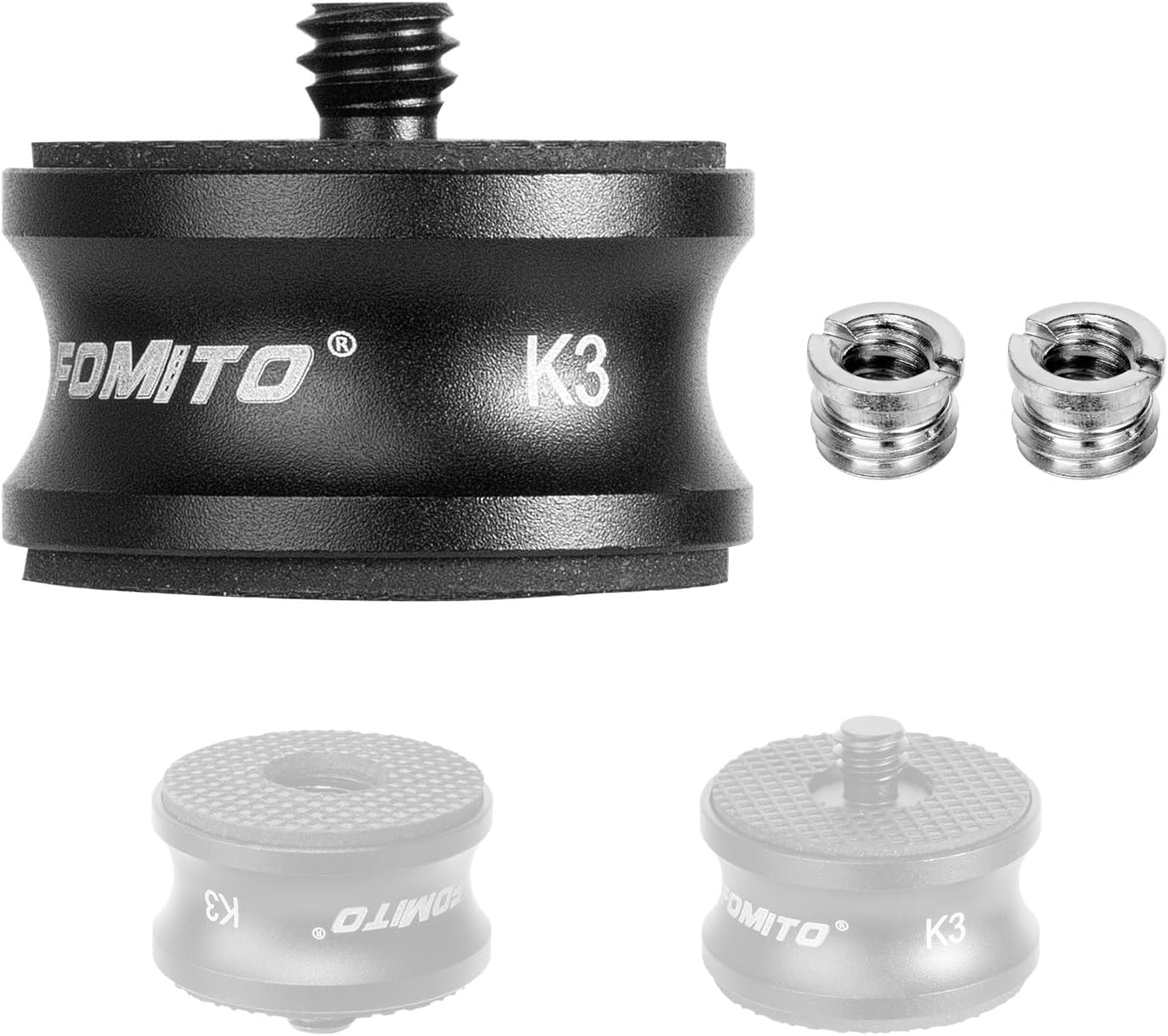 FOMITO 3/8" to 1/4" Camera Tripod Screw Converter Adapter, Thread Camera Tripod Screw Mount Convertor Adapter for Tripod Monopod Ballhead Camera, Made of Aluminum Alloy, Rubber Gasket (10 Packs)
