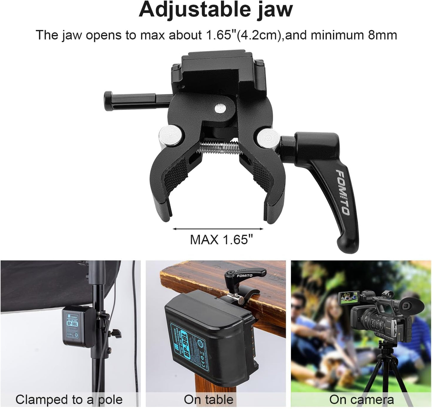 FOMITO-VK-06 V Mount Battery Plate V Mount Adapter VK-06 V-Mount V-Lock Battery Clamp Quick Release Plate for Sony BP Battery-F0036