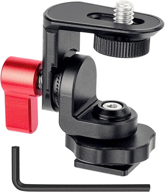 Fomito- Z2 Rotary Tripod Head Camera Monitor Holder Mount Arm Hot Shoe Adapter for Flash Speedlite, Field Monitor, LED Video Light, Microphone- F0007