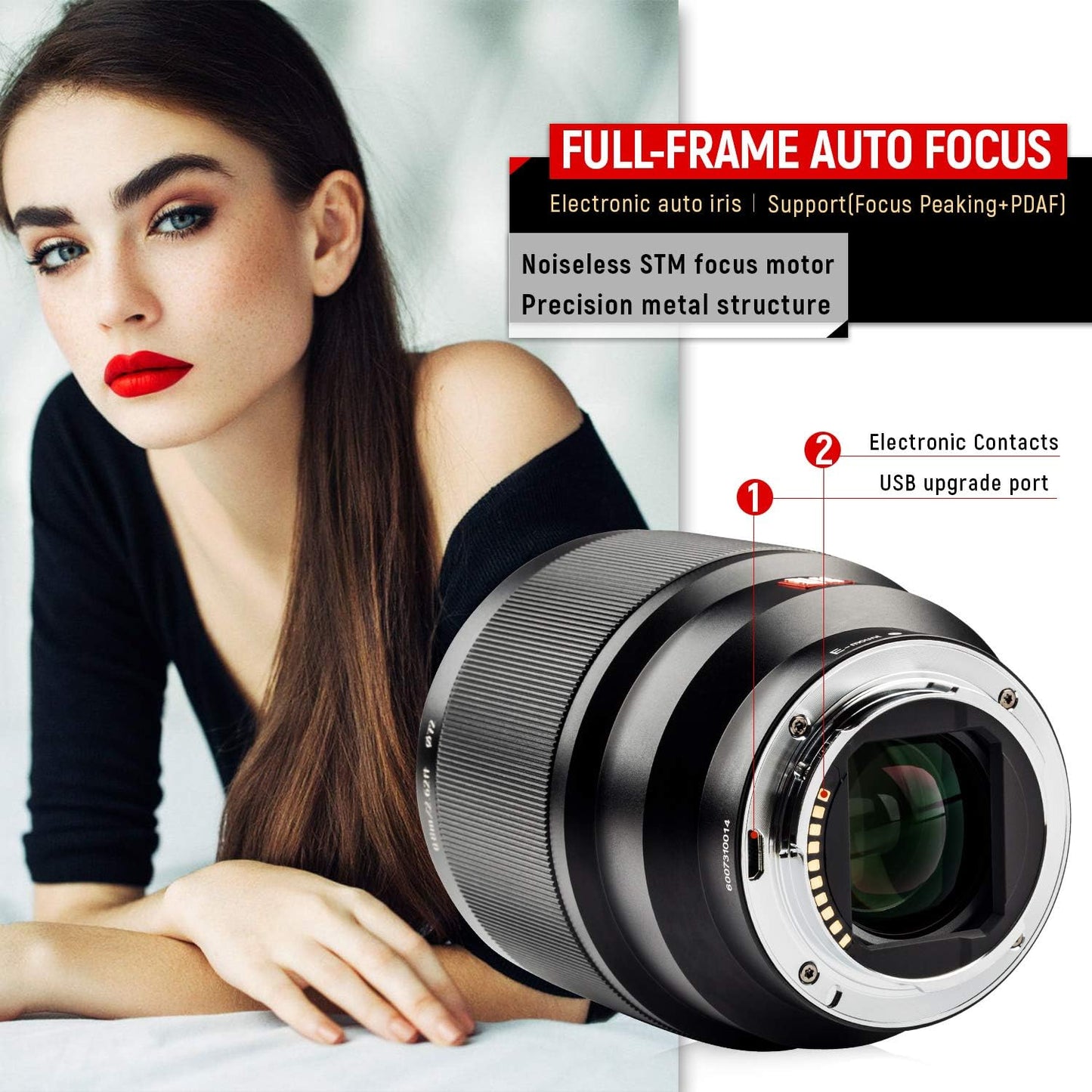 VILTROX 85mm F/1.8 F1.8 Mark II STM Full-Frame 85mm f1.8 ii for AF Auto Focus for Sony E-Mount Camera A7III A7RIII A7SII A7II a6500 a6400 a6300