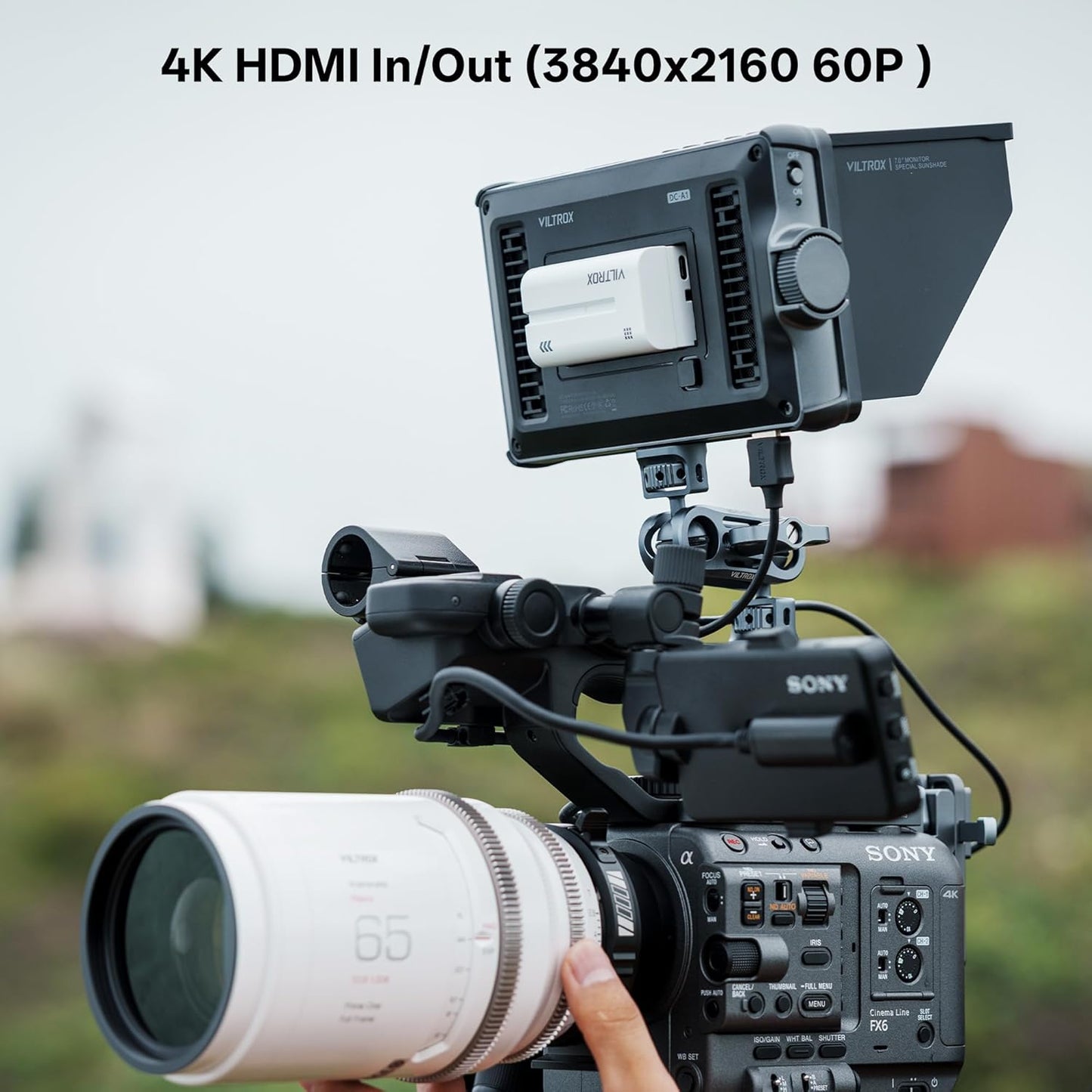 VILTROX DC-A1 2800nit Video Field Monitor, 7 Inch Touchscreen 60Hz 4K Camera External Monitor with Cooling Fans, 1920x1080 DSLR Monitor 4K HDMI in/Out, 170° Wide Angle
