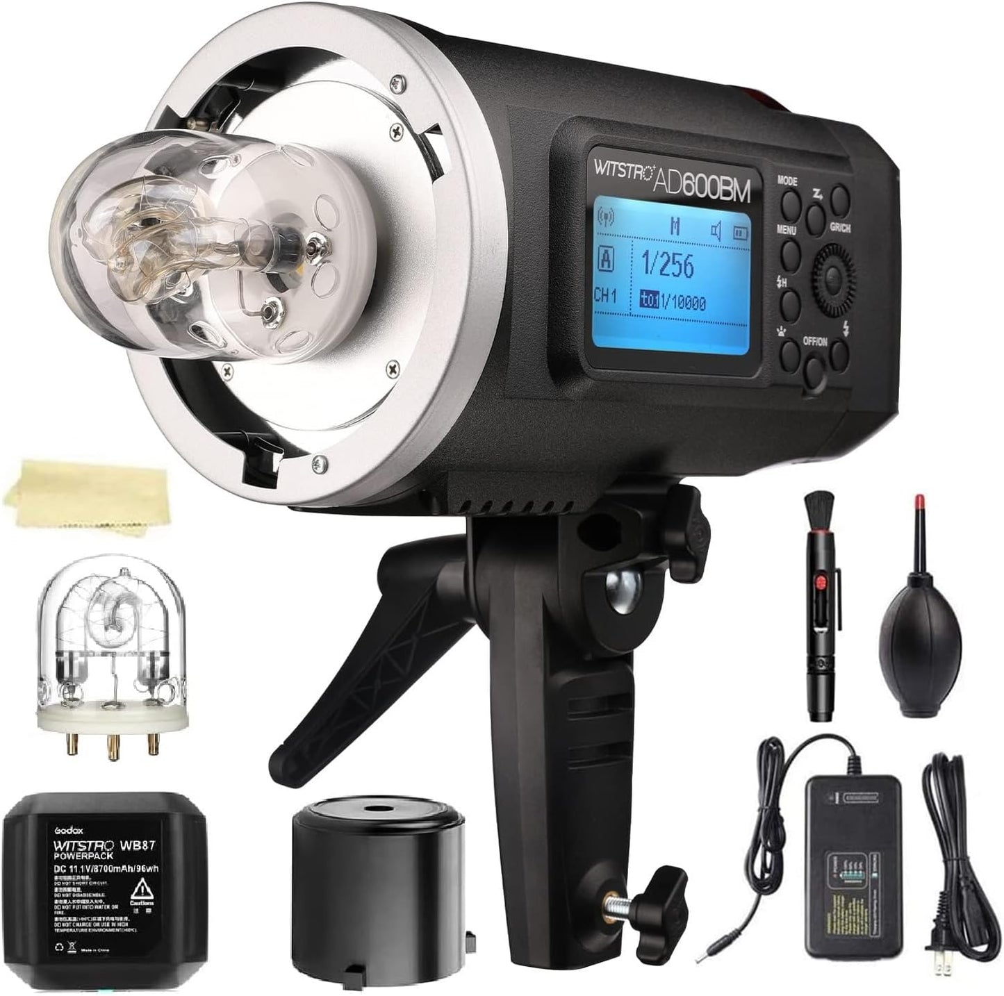Godox AD600BM II Upgraded Godox AD600BM Bowens Mount 600Ws GN87 HSS Outdoor Flash Strobe,1/8000s HSS Speedlite Monolight with 40W Modeling Light,Color Group Indicator,0.01~1.9s Recycle Time