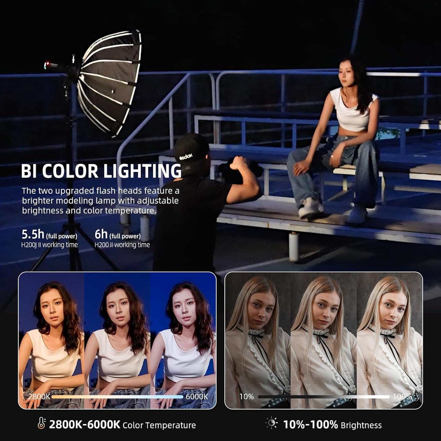 GODOX AD200 Pro II AD200Pro II Strobe Flash, TTL 200W Pocket Flash HSS 1/8000s, One-Tap Wireless Sync, Enhanced Color Screen, Photography Lighting for Canon, Sony, Nikon, Fuji, Olympus, Panasonic
