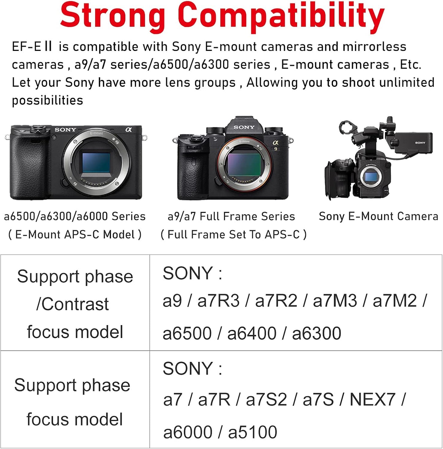 VILTROX EF-E II 0.71x Auto Focus Reducer Speed Booster Adapter for Canon EF to Sony E-Mount Camera a9 a7r iii a7r ii a7iii a7s a6500 a6300