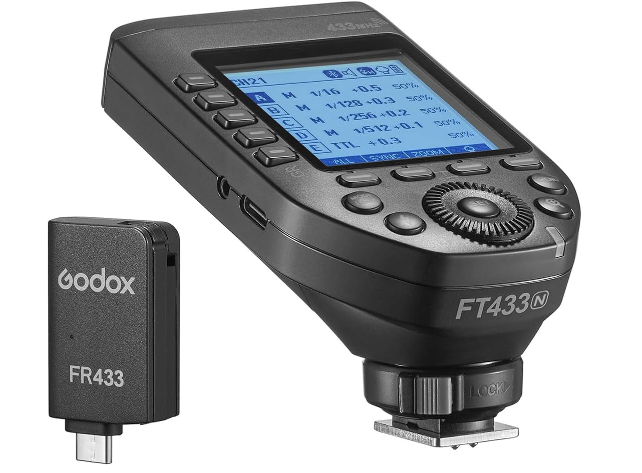 Godox FT433 N TTL Wireless Flash Trigger 433MHz Signal Control 1/8000s HSS APP Wireless Control Compatible with Nikon Z9 Z8 Z7 Z6II Z7II D750 D780 D800 D850 Godox AD200Pro II/ AD600Pro II Flash