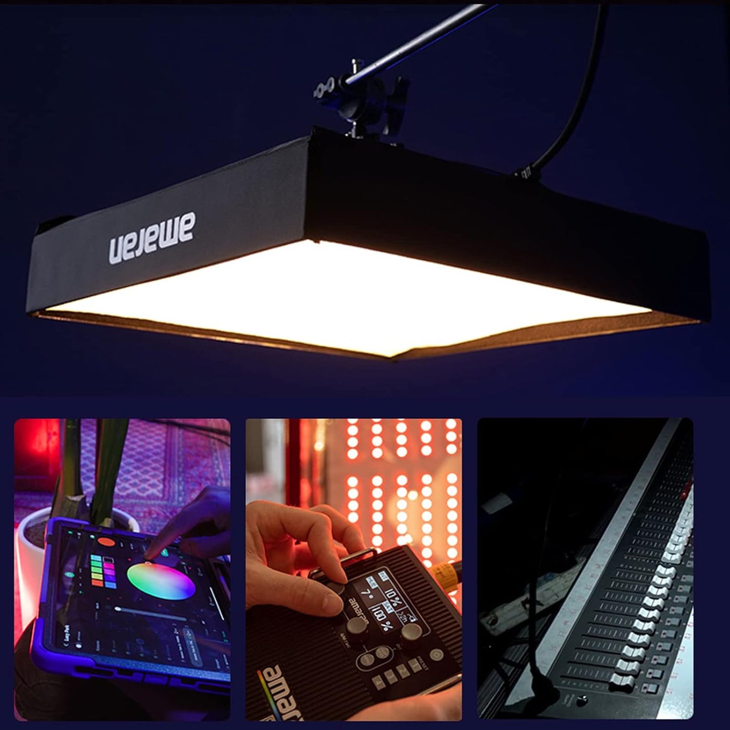 Aputure Amaran F21C RGBWW Flexible Led Video Light 2500K~7500K,100W,15 Lighting FX with Honeycomb Grid Soft Box,Support App Control