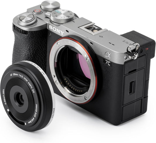 VILTROX 28mm f4.5 Pancake Lens for Sony E, Auto Focus 28mm f/4.5 FE Chips-Size Ultra-Thin Full Frame Lens for Sony E Mount