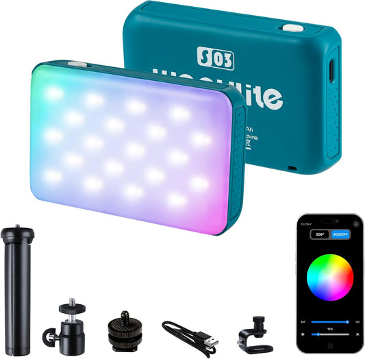 RGB Video Photography Lighting Kit, App Control Streamer Light Tiktok Light, 2800K-6800K LED Video Light for Product Shoot, Vlogging, Liver Streaming, Photography, Video (1 Piece)
