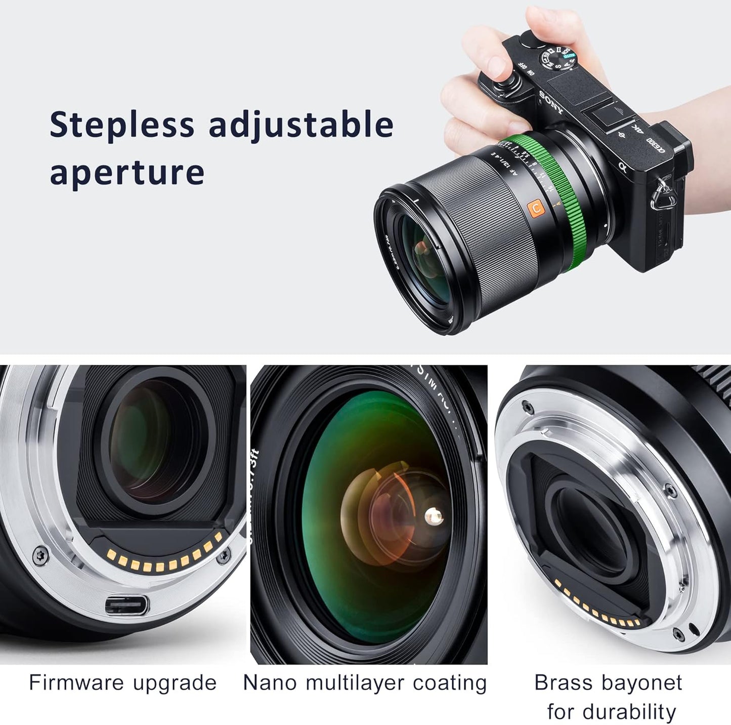 VILTROX 13mm F1.4 f/1.4 e Mount Lens, Super Wide Angle APS-C Prime Lens for Sony e Mount mirrorless Cameras ZV-E10 a600 a6600 a6100 a6000 a7 Black