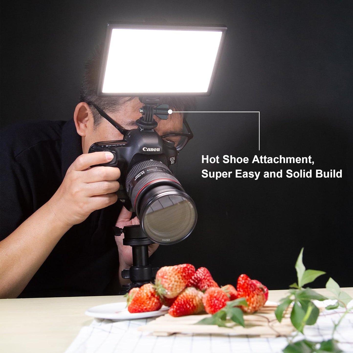 VILTROX 15W LED Video Light Panel, 3300K-5600K On Camera Light, Super Thin Key Light Panel with NP-F550, Led Photography Lighting CRI95+ for Studio Photography Video Recording Live Streaming (L116T