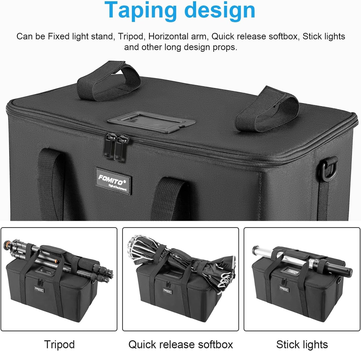 FOMITO-AB-27B Foldable Camera Storage Bag 44x30x22cm Shockproof Case for DSLR, Gimbal, Drone Heavy-Duty Handle-F0190
