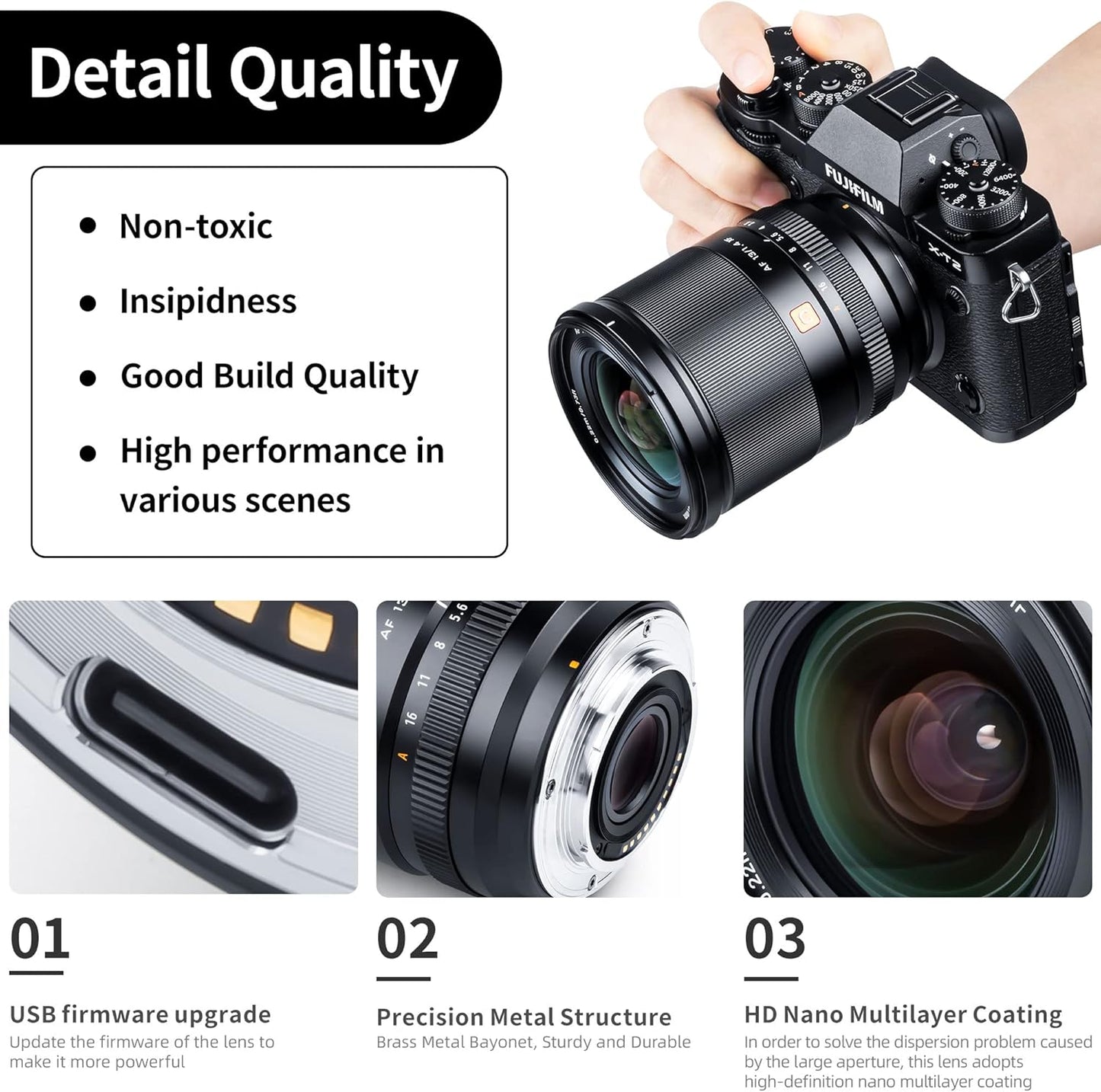 VILTROX AF 13mm F1.4 XF Lens for Fuji-X Mount, Large Aperture F/1.4 APS-C Prime Lens for Fujifilm Camera X-A5 X-A7 X-E1 X-E2S X-H1 X-M1 X-PRO2 X-PRO3 X-T1 X-T10 X-T30II X-T100 X-S10 X-H2S X-T5