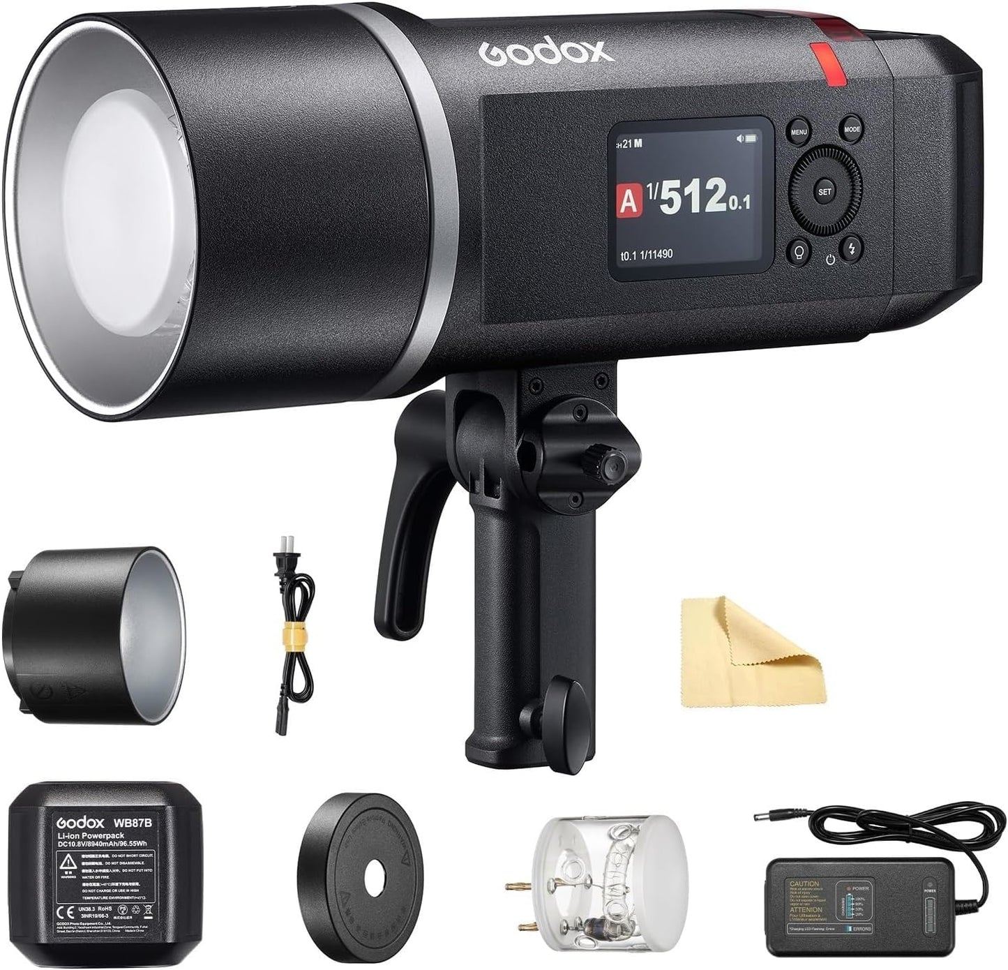 Godox AD600BM II Upgraded Godox AD600BM Bowens Mount 600Ws GN87 HSS Outdoor Flash Strobe,1/8000s HSS Speedlite Monolight with 40W Modeling Light,Color Group Indicator,0.01~1.9s Recycle Time