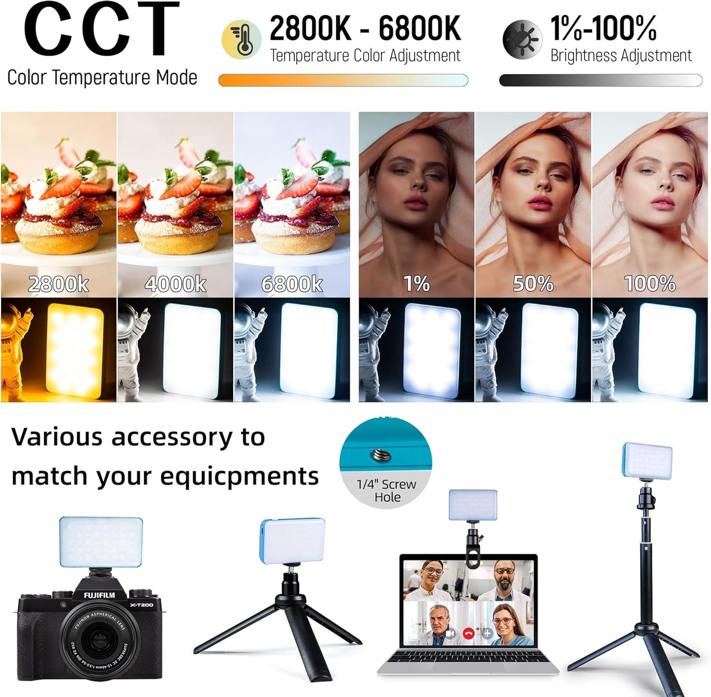 RGB Video Photography Lighting Kit, App Control Streamer Light Tiktok Light, 2800K-6800K LED Video Light for Product Shoot, Vlogging, Liver Streaming, Photography, Video (1 Piece)