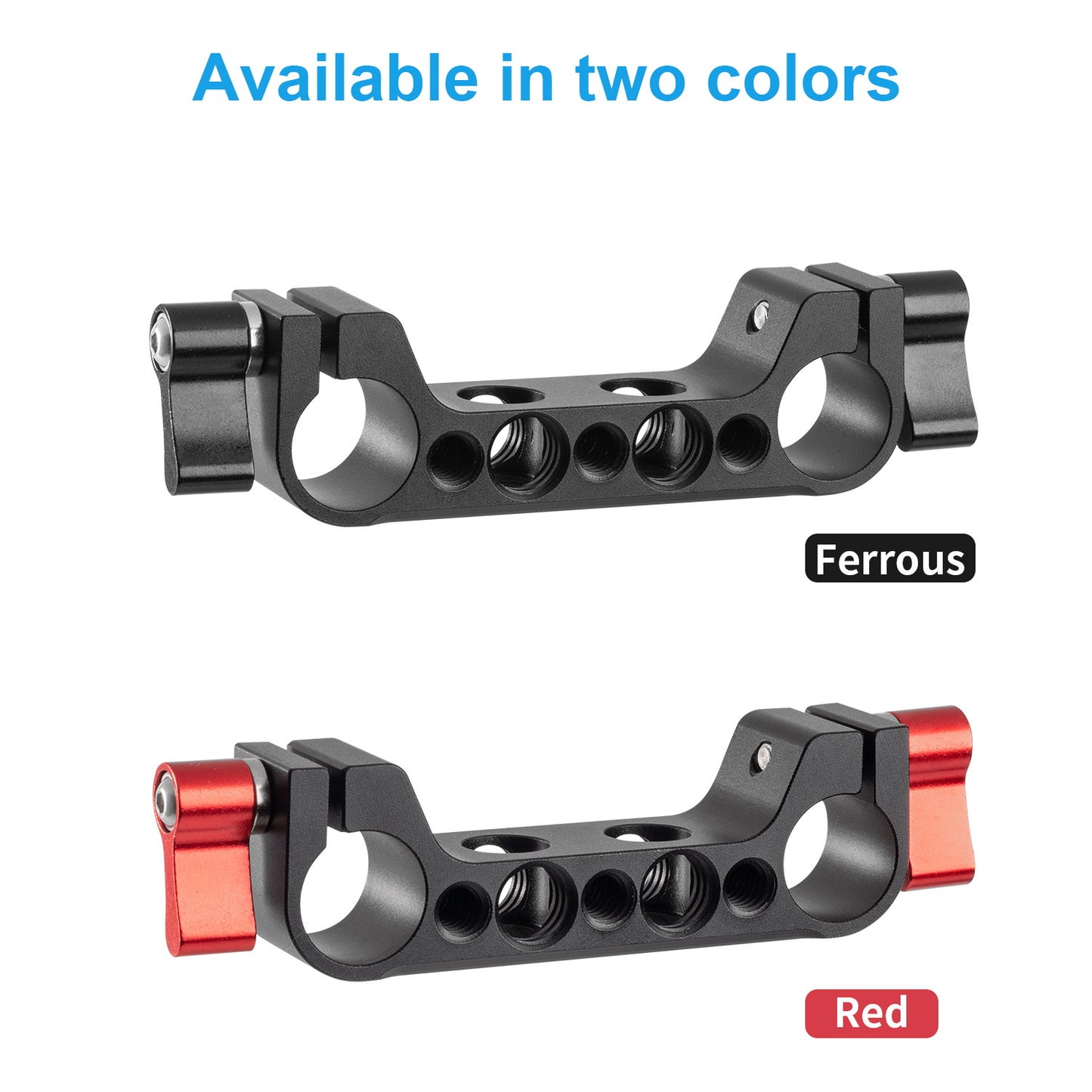 Fomito PJ-03BL Pipe Clamp for V-Mount Quick Release Plate, Slide Rail with 1/4" and 3/8" Screw Holes (Fit to Tube Size Max 15mm / 0.59inch)-F0042/F0197