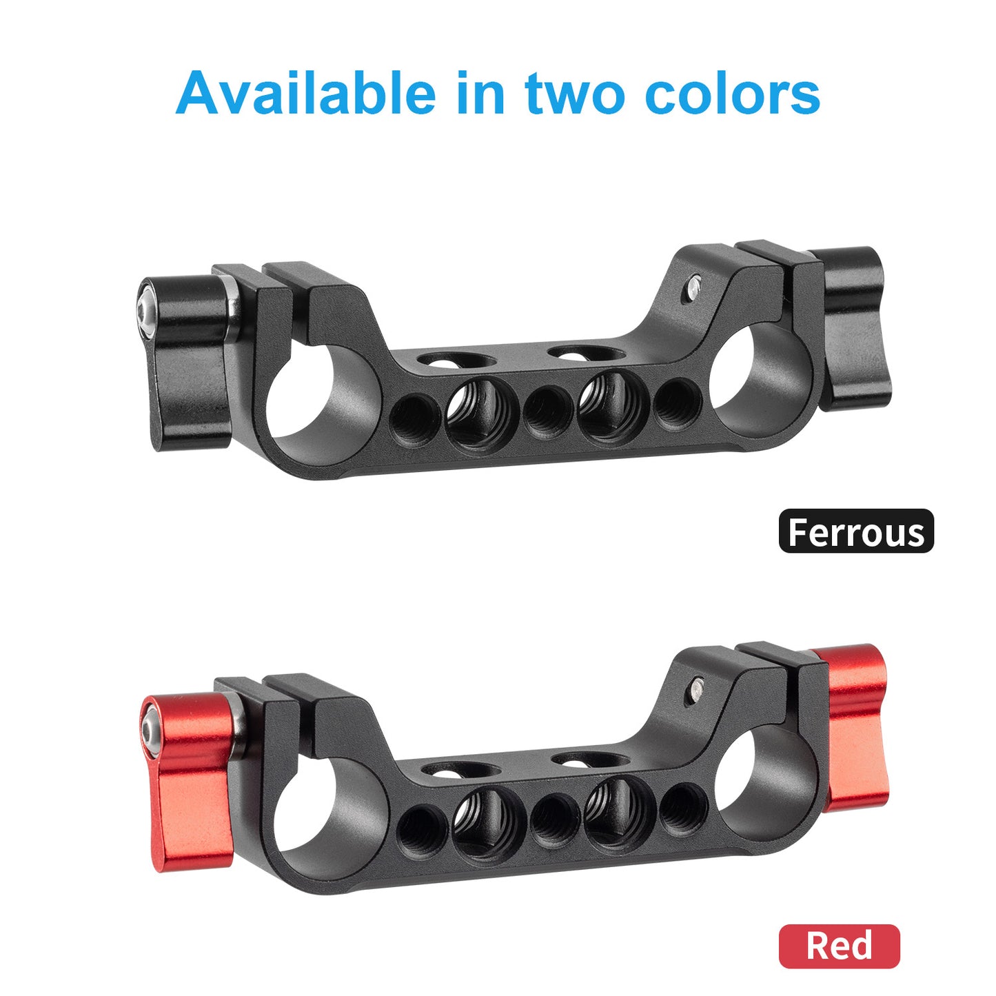 Fomito PJ-03BL Pipe Clamp for V-Mount Quick Release Plate, Slide Rail with 1/4" and 3/8" Screw Holes (Fit to Tube Size Max 15mm / 0.59inch)-F0042/F0197