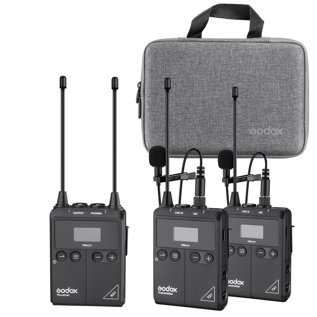 Godox UHF Portable Real-time Monitoring Wireless Lavalier Microphone Kit WMicS1 Kit Adjustable RF