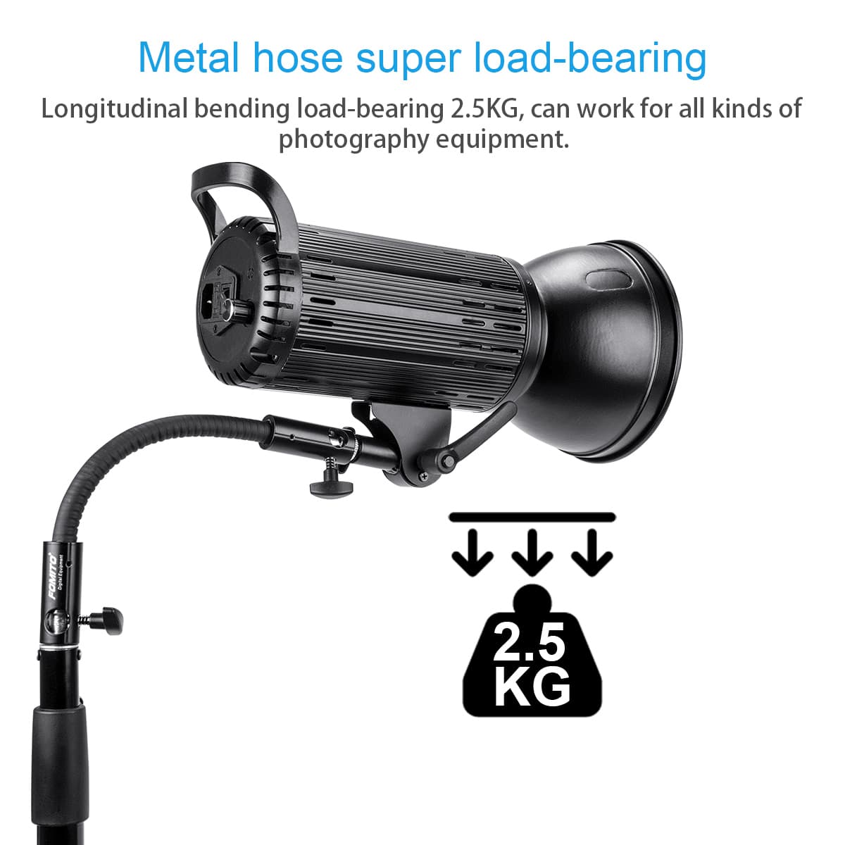 Fomito 30cm Extension Hose 25KG Load-bearing Flex Tube Adjustable Clamp Mount with Convert Screw