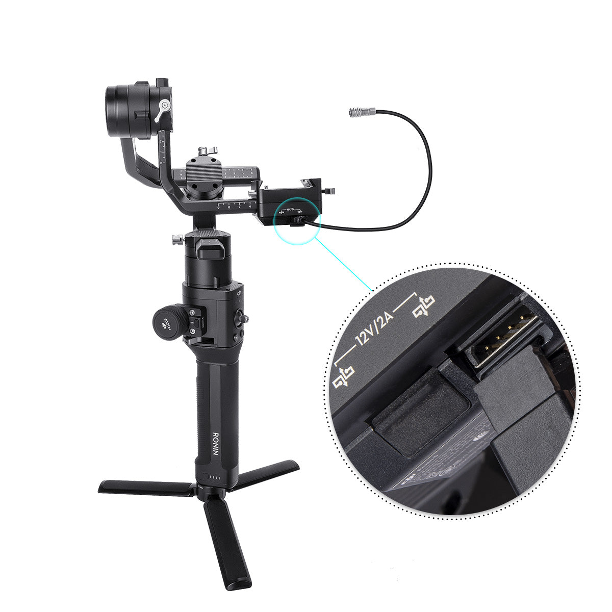 Fomito DJI Port 4K/6K BMPCC 2nd Generation Cord Connects Power Cable with DJI with Ronin-S