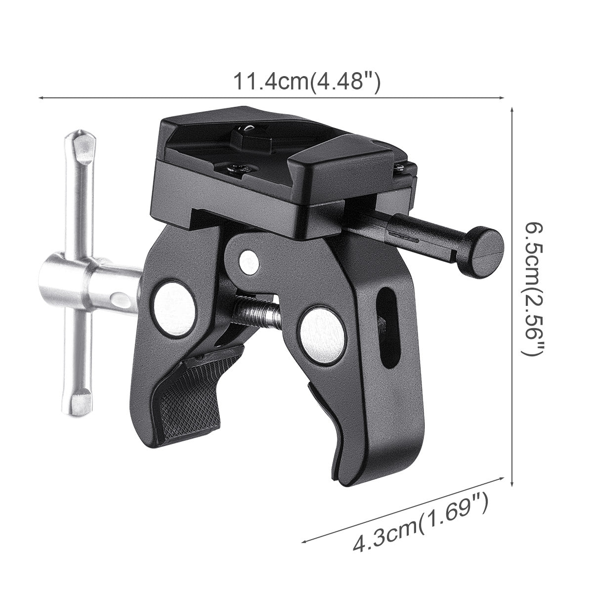 Fomito Upgraded V Mount Battery Clamp Quick Anti- slip Release Plate for Light Stand or Support Rod FMT-VJ