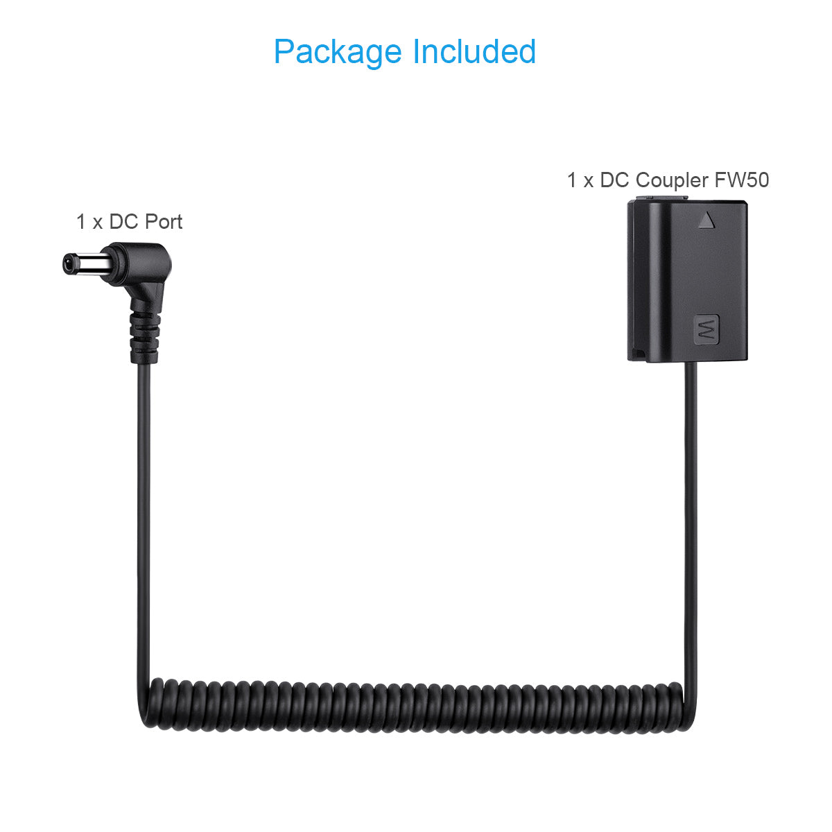 Fomito Sony FW50 Dummy Battery DC Port Fully decoded 8V for A7 A7R A7S A7R2 A6500 A5100 A3000 Nex5