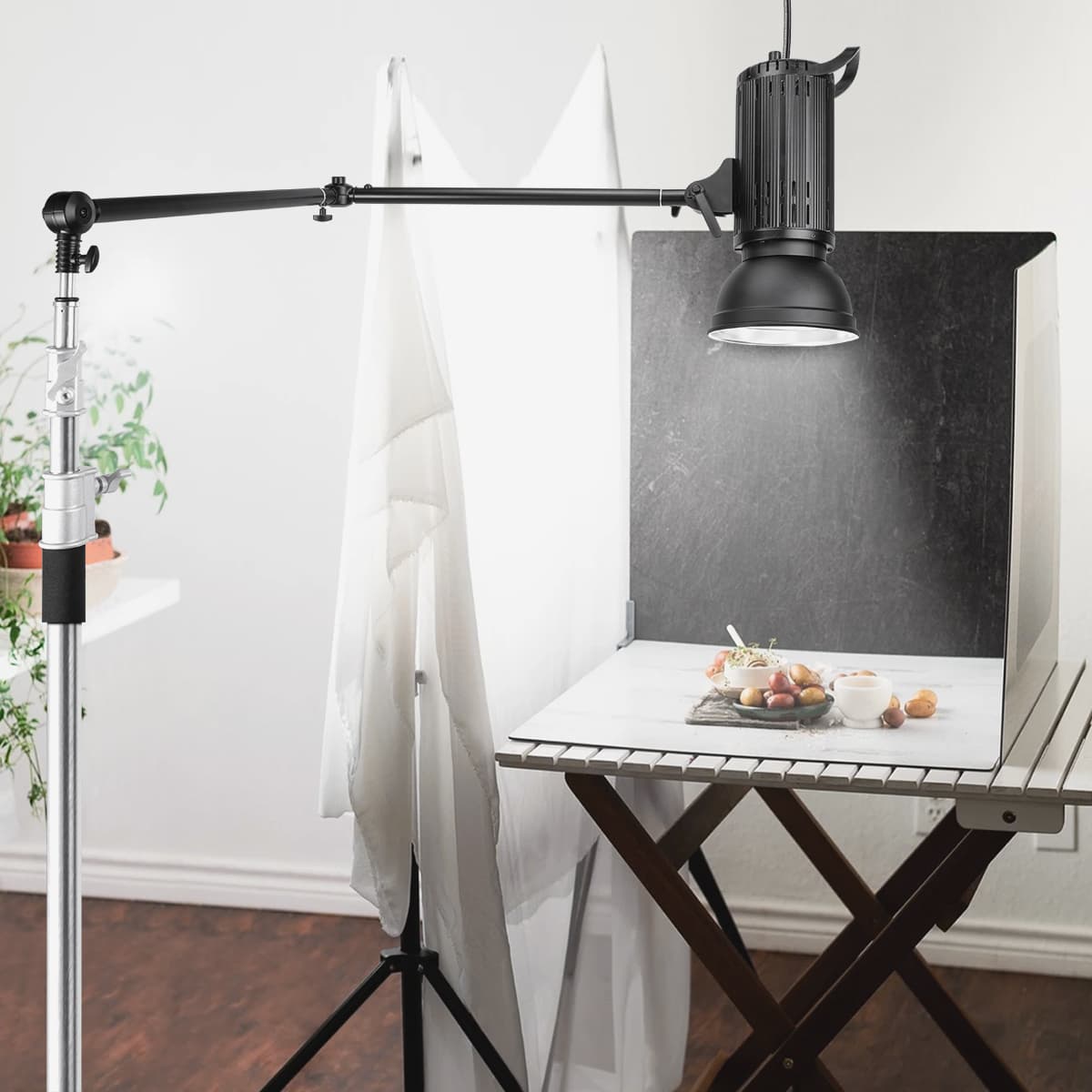 Fomito 270° Adjustable 10KG Magic Arm Extend Pole Clamp Holder Mounts Kit fit for Video Light