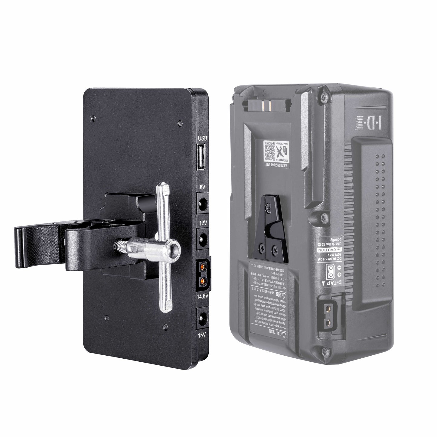 Fomito V-Lock V Mount Battery Adapter Plate with Super Clamp with D-TAP/DC/USB Power Output