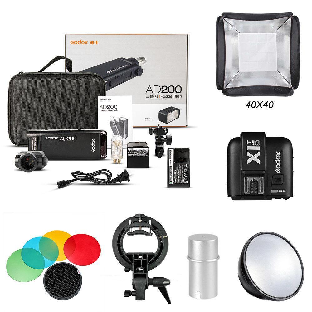 Godox 2.4 TTL HSS AD200 Camera Flash Light+X1T-C Transmitter+AD-S2+Softbox Kit - FOMITO.SHOP