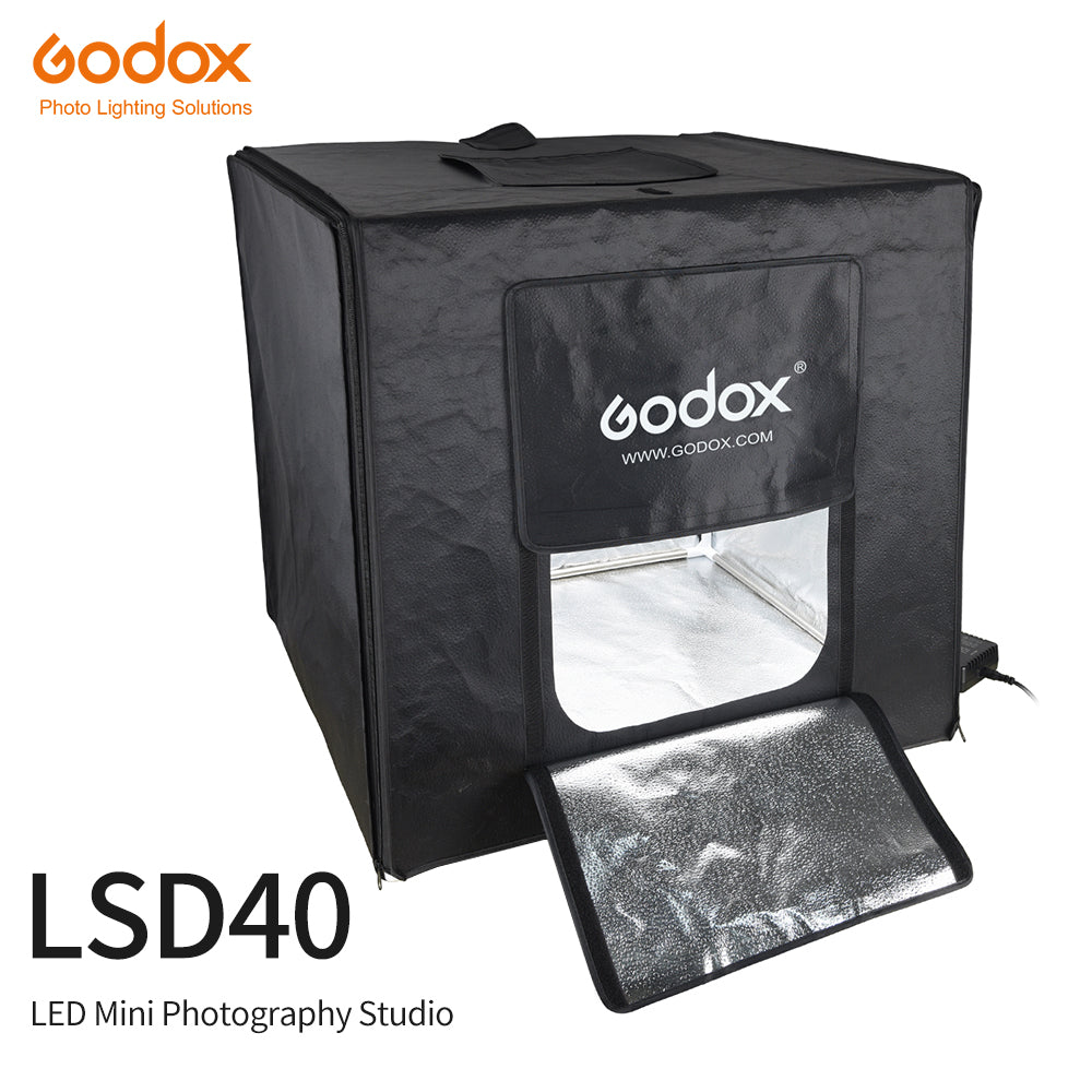 Godox LSD40 40*40cm 40W Portable Foldable Mini LED Photography Studio Shooting Tent Softbox with PVC Backgrounds + Carry Bag for Shooting Product