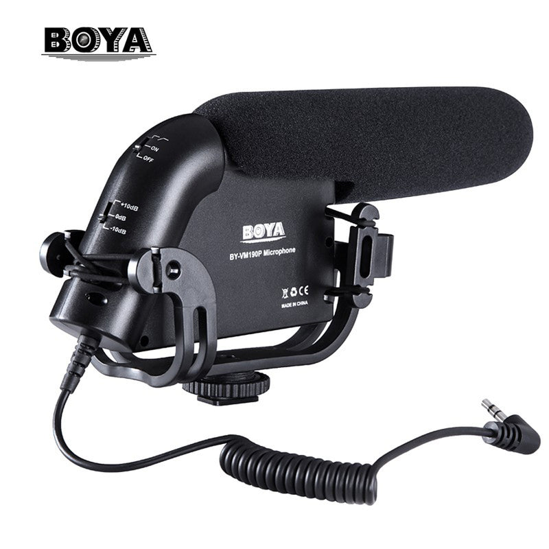BOYA BY-VM190P Super-Cardioid Microphone 3.5 Output Plug Studio recording quality for Canon Nikon Pentax DSLR Camera Camcorder
