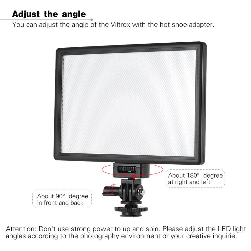Viltrox L116T Professional LED Video Light Photography Fill Light for Canon Nikon Sony Panasonic DSLR Camera and Camcorder