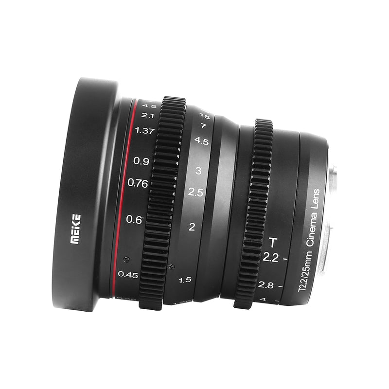 Meike 25mm T2.2 Manual Focus Cinema lens Fit for Sony Fujifilm M4/3