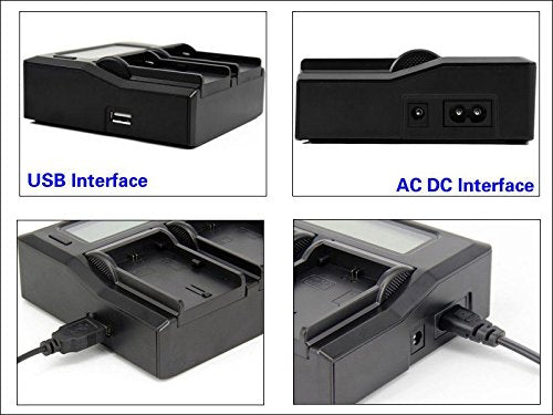 Fomito LP-E6 LP-E6N Dual Channel Digital Charger with LCD Display for Canon EOS 5D, 5DS, 5DS R, 6D, 7D, 7DS, 60D, 60D, 70D Camera