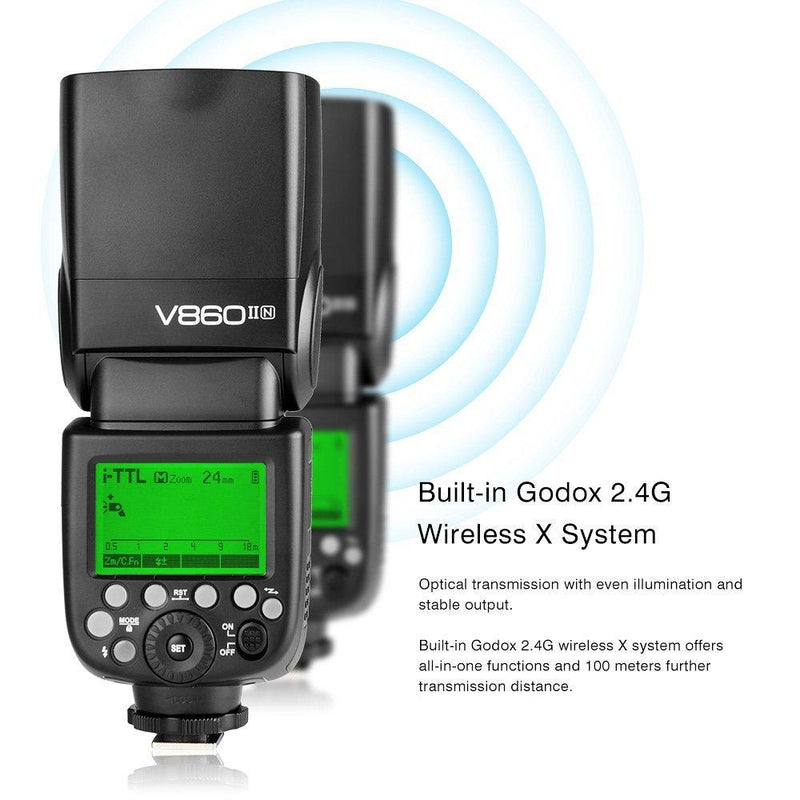 Godox V860IIN 2.4G GN60 I-TTL HSS 1/8000s Li-ion Battery Camera Flash for Nikon camera - FOMITO.SHOP