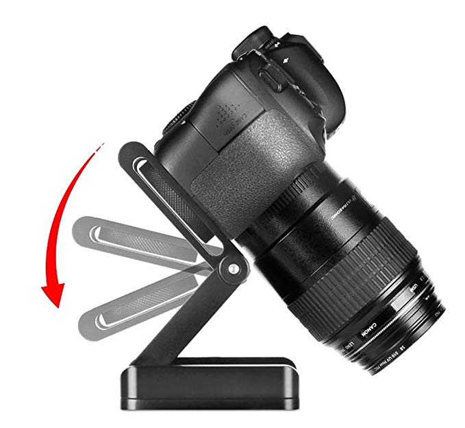 Fomito Aluminum Universal Z Type Foldable Tripod Head with Quick Release with 1/4" and 3/8" Thread