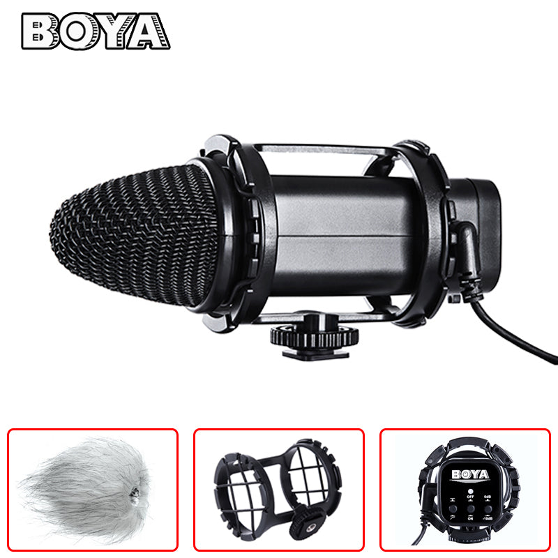 BOYA BY-V02 Stereo Condenser Microphone Stereo X/Y Condenser Broadcast sound quality for Canon Nikon Sony DSLR Cameras, Camcorder, Audio recorders