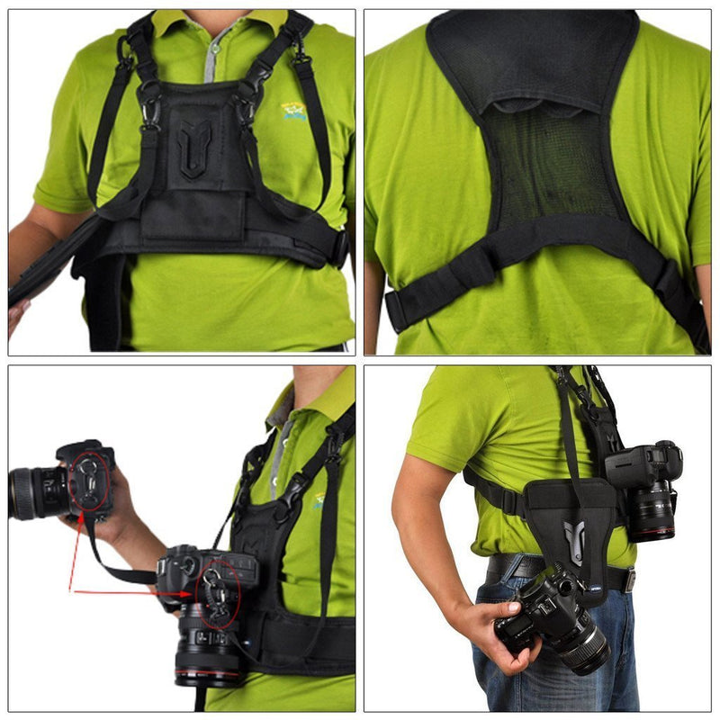 Fomito Multi Camera Carrying Chest Harness System Vest with Side Holster - FOMITO.SHOP
