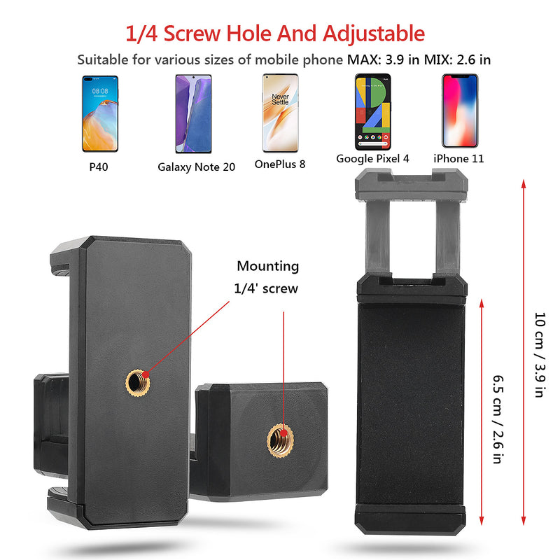 Fomito Mini Tripod Cell Phone Tripod Mini Selfie Stick Handle Grip with Ball Head and Phone Clip