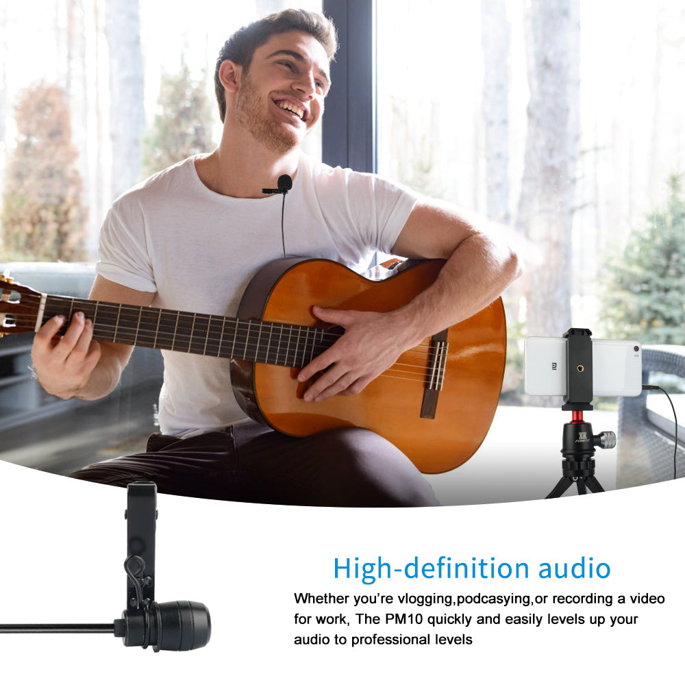 Fomito Micmov Professional Lavalier Lapel Microphone Omnidirectional Condenser Recording Mic