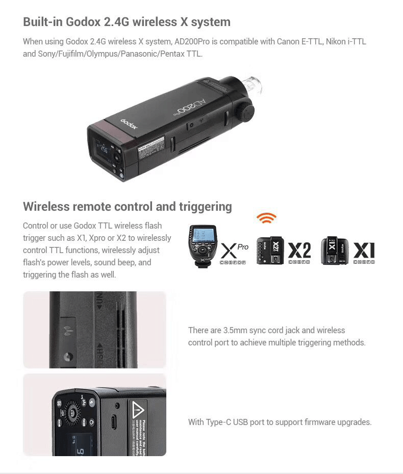 In stock!Godox AD200 Pro  ad 200 pro ad200pro TTL Pocket Flash Kit