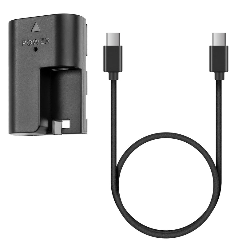 FOMITO LP-E6 Dummy Battery Decoded LP-E6 Battery Replacement with Type-C Straight Line 3M Power Adapter Cable for Canon 5D2 5D3 5D4 5DSR 6D 6D2 60D 60Da 7D 7D2 70D 80D 90D EOS-R R5 R6 Cameras