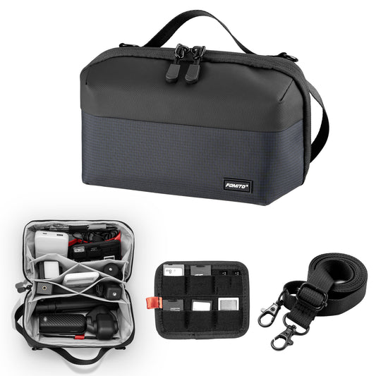 FOMITO Accordion EDC Tech Organizer Pouch - Versatile Camera Accessories Sling & Storage Bag for DJI Pocket 3, Microphones & Cables