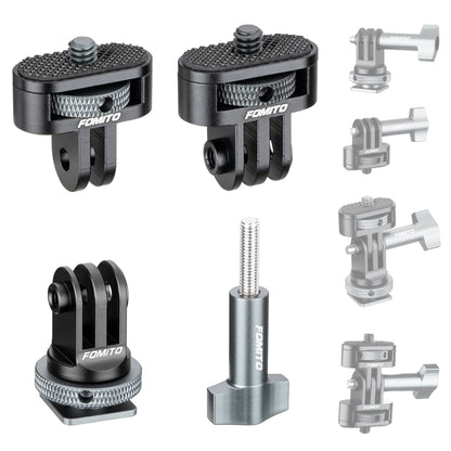 FOMITO Z7 Universal All-Metal Action Camera Adapter Kit with Cold Shoe & 1/4" Mount for GoPro, DJI & Insta360