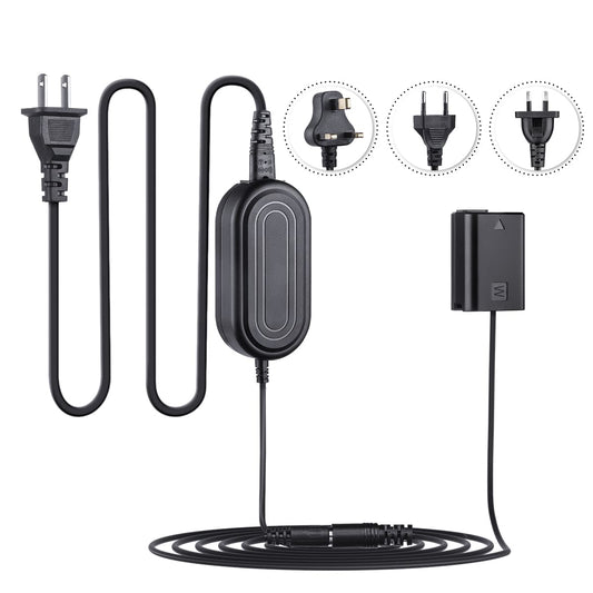 FOMITO NP-FW50 CONTINUOUS POWER SUPPLY FOR SONY ALPHA CAMERAS - FW50 AC POWER ADAPTER WITH A7III DUMMY BATTERY - COMPATIBLE WITH Sony A7000 A6500 A6400 A6300 A6100 A6000 A5100 A5000 A7 A7II A7RII A7SII A7S A7R A35 A37 A55 RX10 Camera-F0093