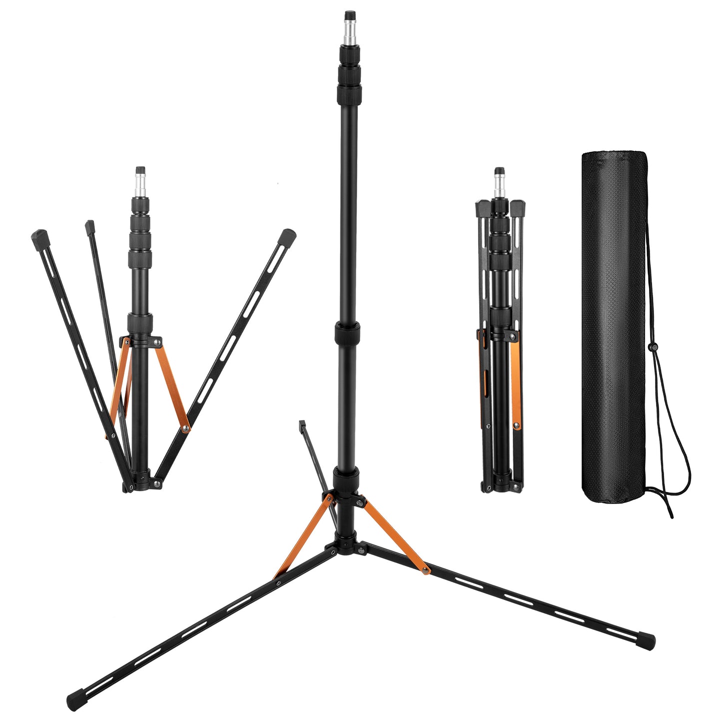 FOMITO Ultra-Flat Portable Light Stand 70"/86.6" Adjustable Aluminum Photography Tripod Stand for DJI Pocket 3, Cameras, Ring Light & Projectors (Model: FMT-DJ-F220)