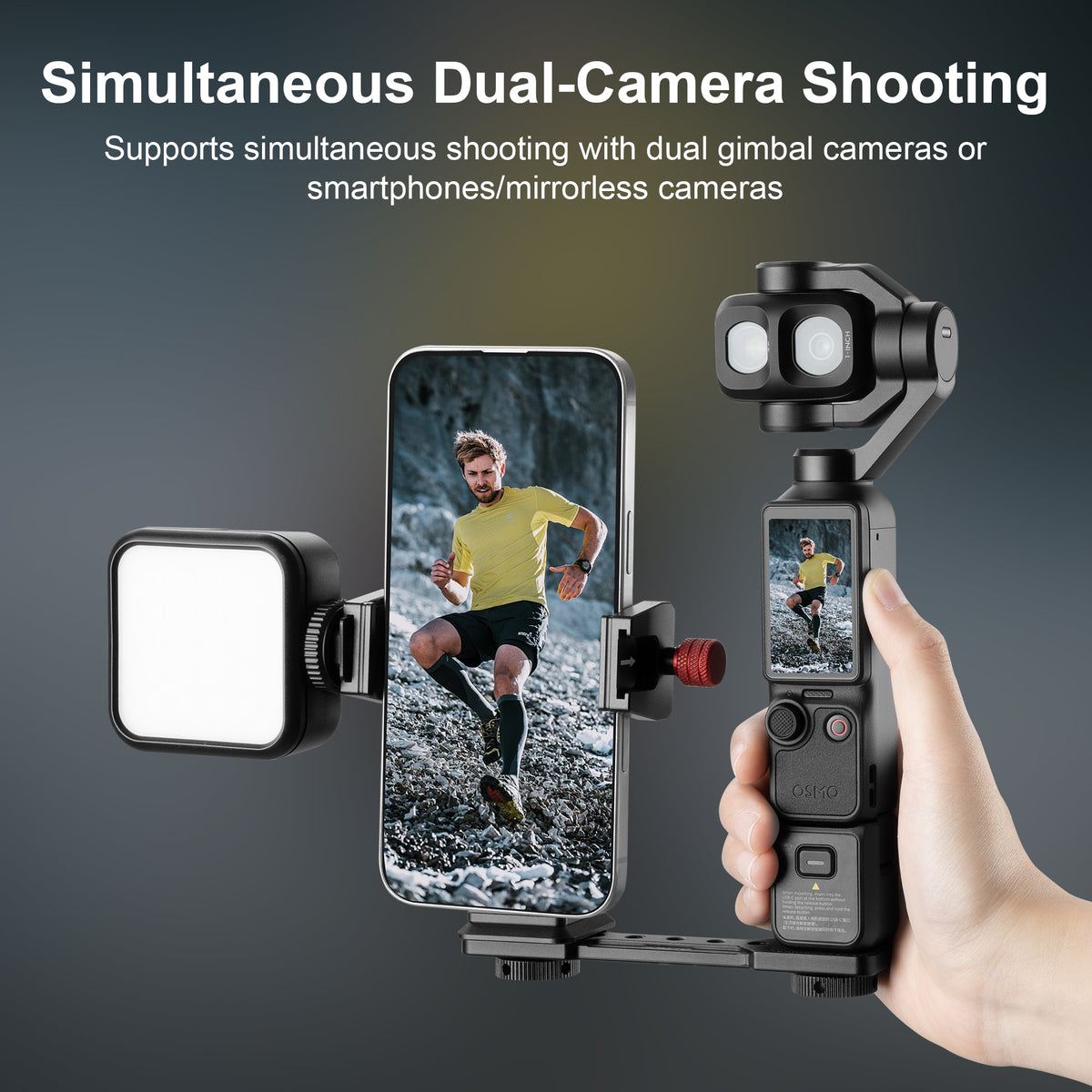 FOMITO LX-1 Dual Camera Mount Extension Bar for Vlog & Live Stream