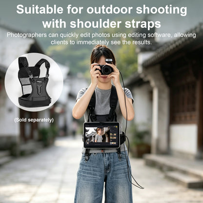 FOMITO J5 Universal Metal Tablet & Phone Holder Mount with Dual Arca-Swiss Mounts, Cold Shoe & 1/4" Thread for iPad, iPhone, Camera Cage, Tripod & Chest Harness